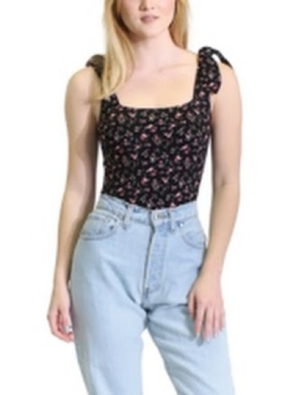 NWT Kit + Sky Black Floral Bodysuit, L